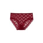 HNX UNDERWEAR Dantelli Bordo Yüksek Bel Büyük Beden Kadın Külot Bordo 3XL hnxNM1613