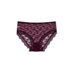 HNX UNDERWEAR Dantelli Mor Yüksek Bel Büyük Beden Kadın Külot Mor 2XL hnxNM1588