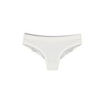 HNX UNDERWEAR Ekru Önü Pamuklu Kumaş Arkası Dantel Kemerli Kadın Bikini Külot Ekru XL hnxNM1865