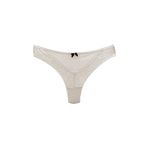 HNX UNDERWEAR Ekru Taş ve Tül Detaylı Dantel Tanga Kadın Külot Ekru L hnxNM7477