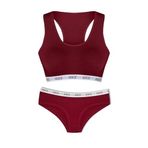 HNX UNDERWEAR Kadın Sporcu Sütyen Sporcu Yarım Şort Takım Bordo XL hnxNM8202