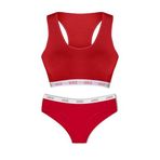 HNX UNDERWEAR Kadın Sporcu Sütyen Sporcu Yarım Şort Takım Kırmızı L hnxNM8208