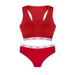 HNX UNDERWEAR Kadın Sporcu Sütyen Sporcu Yarım Şort Takım Kırmızı XL hnxNM8205
