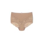 HNX UNDERWEAR Kahve Dantelli Yüksek Bel Büyük Beden Kadın Külot Kahverengi 4XL hnxNM2538