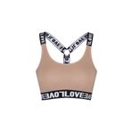 HNX UNDERWEAR Kahverengi Pamuklu LOVE Lastik Halka Detaylı Pedli Kadın Büstiyer Kahverengi S hnxNM592