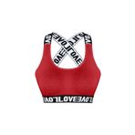 HNX UNDERWEAR Kırmızı Pamuklu LOVE Lastik Çapraz Askılı Pedli Kadın Büstiyer Kırmızı S hnxNM612