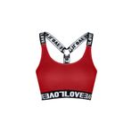 HNX UNDERWEAR Kırmızı Pamuklu LOVE Lastik Halka Detaylı Pedli Kadın Büstiyer Kırmızı L hnxNM560