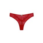 HNX UNDERWEAR Kırmızı Taş ve Tül Detaylı Dantel Tanga Kadın Külot Kırmızı M hnxNM7472