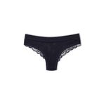 HNX UNDERWEAR Lacivert Önü Pamuklu Kumaş Arkası Dantel Kemerli Kadın Bikini Külot Lacivert M hnxNM1886