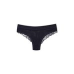 HNX UNDERWEAR Lacivert Önü Pamuklu Kumaş Arkası Dantel Kemerli Kadın Bikini Külot Lacivert XL hnxNM1871