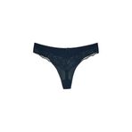 HNX UNDERWEAR Mikro Kumaş Lazer Kesim Arkası Dantel Detaylı String Tanga Kadın Külot Lacivert XL hnxNM7252