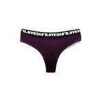 HNX UNDERWEAR Mor LOVE Lastik Pamuklu Arkası Dantel Tanga Kadın Külot Mor XL hnxNM7708