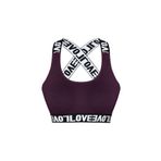 HNX UNDERWEAR Mor Pamuklu LOVE Lastik Çapraz Askılı Pedli Kadın Büstiyer Mor XL hnxNM596