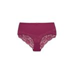 HNX UNDERWEAR Mürdüm Pamuklu Yüksek Bel Dantel Detaylı Büyük Beden Kadın Külot Mürdüm 2XL hnxNM2731