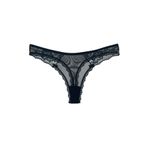 HNX UNDERWEAR Önü ve Arkası Tül Dantel Detaylı String Kadın Tanga Külot Lacivert M/L hnxNM7430
