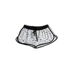 HNX UNDERWEAR Pamuklu Desenli Paçası Biyeli Kadın Mini Şort Beyaz Eğlence 2XL hnxNM5723