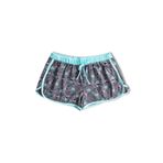 HNX UNDERWEAR Pamuklu Desenli Paçası Biyeli Kadın Mini Şort Füme Çizgi Kalp M hnxNM5730