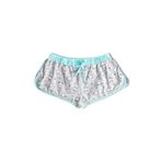 HNX UNDERWEAR Pamuklu Desenli Paçası Biyeli Kadın Mini Şort Gri Tavşan XL hnxNM5717