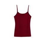 HNX UNDERWEAR Pamuklu Fitilli Dokulu İnce Askılı Kadın Atlet (Bordo, XL)