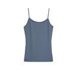 HNX UNDERWEAR Pamuklu Fitilli Dokulu İnce Askılı Kadın Atlet (Denim, M)