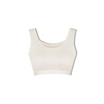 HNX UNDERWEAR Pamuklu Fitilli Dokulu Kalın Askılı Kadın Büstiyer (Ekru, XL)
