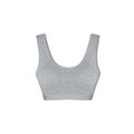 HNX UNDERWEAR Pamuklu Kalın Askılı Çıkarılabilir Pedli Kadın Büstiyer (Gri, 2XL)
