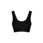 HNX UNDERWEAR Pamuklu Kalın Askılı Çıkarılabilir Pedli Kadın Büstiyer (Siyah, L)