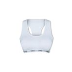 HNX UNDERWEAR Pamuklu Yazılı Lastikli Çapraz Askılı Çıkarılabilir Kaplı Kadın Sporcu Sütyen (Beyaz, L)