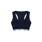 HNX UNDERWEAR Pamuklu Yazılı Lastikli Çapraz Askılı Çıkarılabilir Kaplı Kadın Sporcu Sütyen (Lacivert, XL)