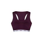 HNX UNDERWEAR Pamuklu Yazılı Lastikli Çapraz Askılı Çıkarılabilir Kaplı Kadın Sporcu Sütyen (Mor, M)