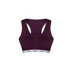 HNX UNDERWEAR Pamuklu Yazılı Lastikli Çapraz Askılı Çıkarılabilir Kaplı Kadın Sporcu Sütyen (Mor, XL)