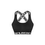 HNX UNDERWEAR Siyah Pamuklu LOVE Lastik Çapraz Askılı Pedli Kadın Büstiyer Siyah XL hnxNM595