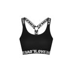 HNX UNDERWEAR Siyah Pamuklu LOVE Lastik Halka Detaylı Pedli Kadın Büstiyer Siyah M hnxNM577