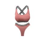 HNX UNDERWEAR Vizon LOVE Lastikli Büstiyer Brazil Külot Kadın Spor İç Çamaşırı Takım Vizon XL hnxNM8403