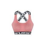 HNX UNDERWEAR Vizon Pamuklu LOVE Lastik Çapraz Askılı Pedli Kadın Büstiyer Vizon M hnxNM607