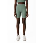 HNX UNDERWEAR Yüksek Bel Fitilli Spor Kısa Tayt,%80 Poliamid%20 Elastan, Nefes Alabilir Kumaş (Yağ Yeşili, M)