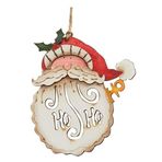Ho Ho Ho Noel Baba Ahşap Süs, İpli Asılabilir Noel Ağacı Dekorasyon Aksesuarı, El Sanatları İçin Şık Yılbaşı Süsü