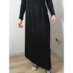 Hoaryage Beli Lastikli Desenli Viskon Basma Kumaş Maxi Boy Anne Etek 36-48BEDEN - Siyah-128 - Standart