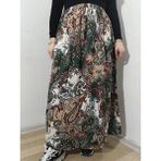 Hoaryage Beli Lastikli Desenli Viskon Kumaş Maxi Boy Anne Etek %100 Pamuk 38BEDEN 100KG - Yeşil-150203 - Standart