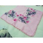 Hoaryage El Emeği Kenarı Inci Kum Boncuklu Yazma Tülbent Yemeni Çeyizlik Hediyelik 100X100CM - Pembe - 100 x 100 cm