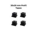 Hobbi 20x20 mm İç Kare Tapa Sehpa Sandalye Masa İçe Geçme Profil Tapası (4 Adet)