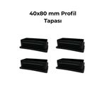 Hobbi 40x80 mm İç Dikdörtgen Tapa Sehpa Sandalye Masa İçe Geçme Profil Tapası (4 Adet)