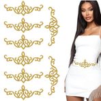 HOBBIESAY 16 adet nakış aplikasyon yaprak altın metalik çiçek deseni Boho etnik tarzda dikmek ve ütülemek için püsküllü yapraklar yama düğün balo elbisesi sırt çantaları kot şapkalar