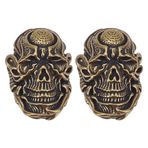 HOBBIESAY 2 adet bıçak, kordon, inciler, kuru kafa boncukları, EDC charm, inciler, pirinç, Avrupa incileri, antik altın boncuklar, büyük delikli, erkekler için anahtarlık, bileklik