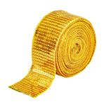 HOBBIESAY 9 m payetli dantel süsleme, 5 cm genişliğinde, kumaş, payet şeritler, polyester, payetli süsleme, altın renkli plastik, elbiseler, alın bantlarını süslemek için