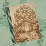 Hobbit Evi Temalı Ahşap Kapaklı Defter - 1 Adet