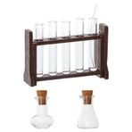 Hobbspring Mini cam deney tüpü, mikro peyzaj süsleri, deney tüpü, deney tüpü, minyatür cam tüpler, küçük deney tüpü, ahşap, dekor için