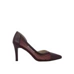 Hobby 26757 Deri Stiletto Kadın Ayakkabı File Detaylı - Bordo - 37