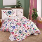 Hobby Alice Fuşya - Poplin Studio Tek Kişilik Nevresim Takımı - Renkli - 100 x 180 cm
