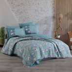 Hobby Benita Yeşil - Çift Kişilik Poplin Kapitone Nevresim Takımı - Renkli - 220 x 240 cm